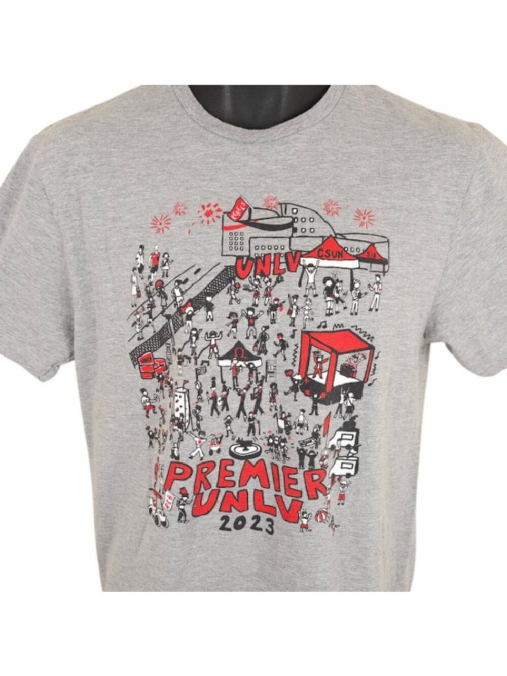 Premier UNLV Rebels T Shirt Mens Size Medium Gray Fight Song 2023 Las Vegas